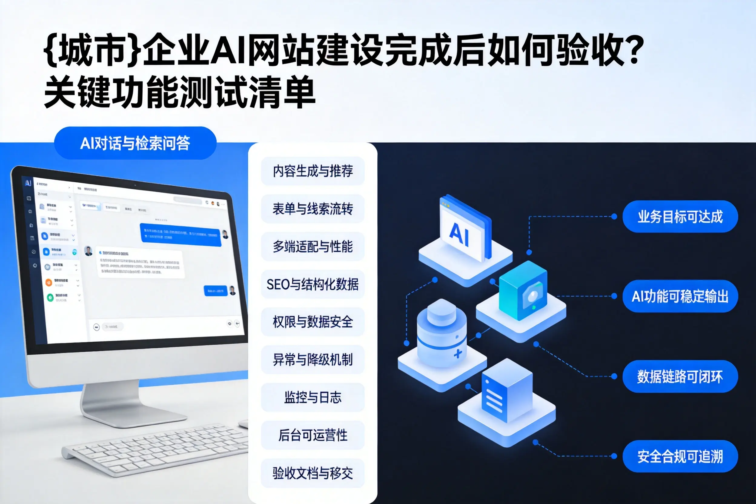 昭通企业AI网站建设完成后如何验收？关键功能测试清单